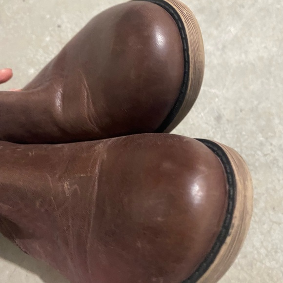 Franco Sarto Womens KEEGAN Boot Leather Doble Zip Flat Ankle Brown Size 8.5 M - Picture 8 of 12